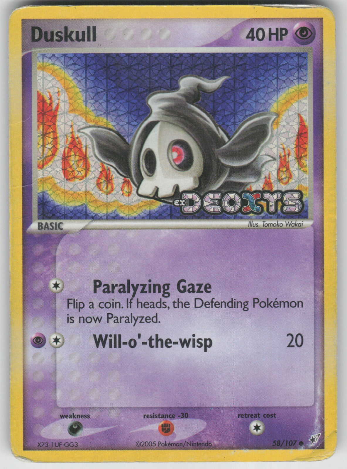 2005 Pokemon Deoxys 58/107 Duskull Reverse Holo Stamp Common LP