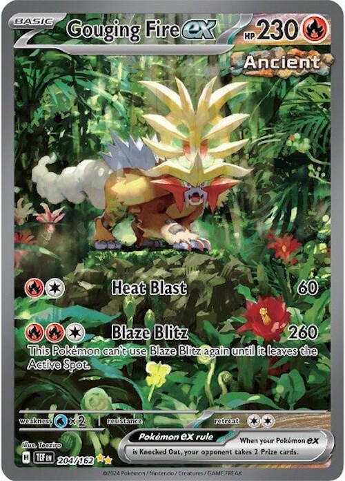 2024 Pokemon SV05: Temporal Forces Gouging Fire ex - 204/162 SIR