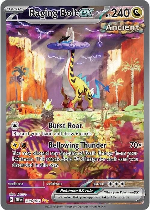 2024 Pokemon SV05: Temporal Forces Raging Bolt ex - 208/162 SIR
