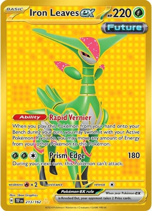 2024 Pokemon SV05: Temporal Forces Iron Leaves ex - 213/162 Hyper Rare