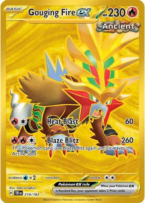 2024 Pokemon SV05: Temporal Forces Gouging Fire ex - 214/162 Hyper Rare