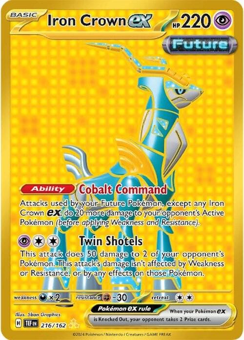 2024 Pokemon SV05: Temporal Forces Iron Crown ex - 216/162 Hyper Rare