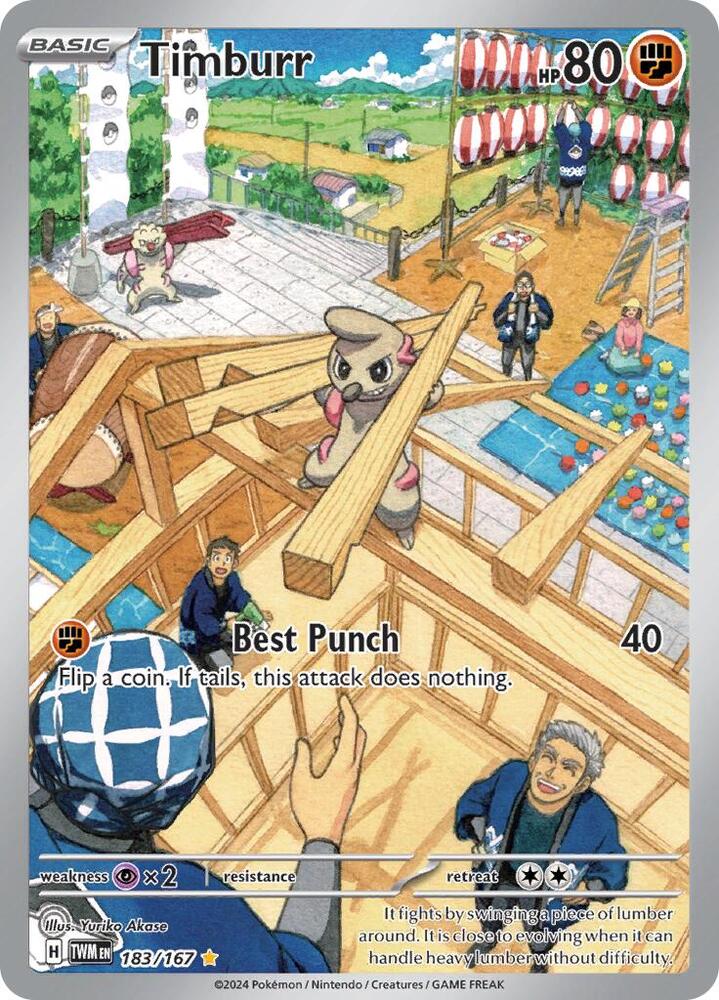 2024 Pokemon SV06: Twilight Masquerade Timburr - 183/167 Illustration Rare