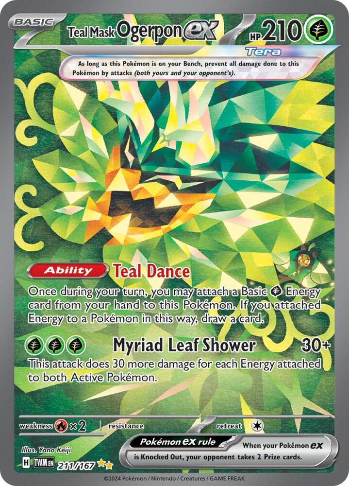 2024 Pokemon SV06: Twilight Masquerade Teal Mask Ogerpon ex - 211/167 SIR