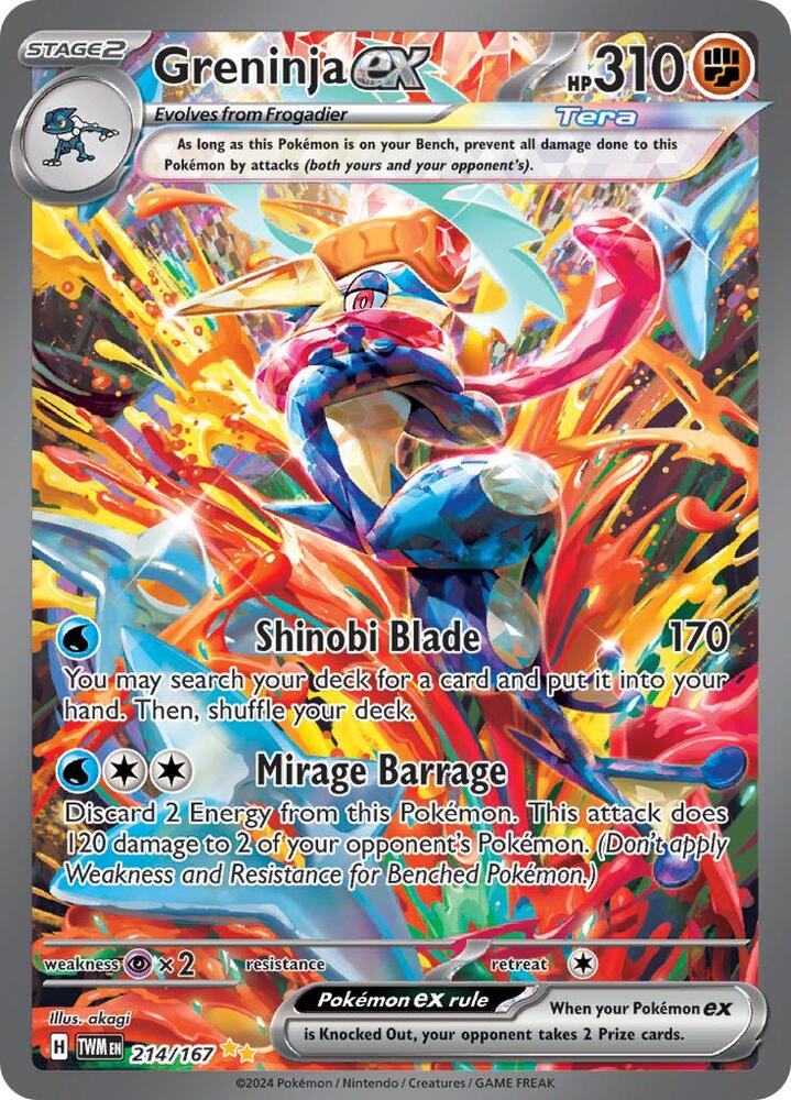 2024 Pokemon SV06: Twilight Masquerade Greninja ex - 214/167 SIR