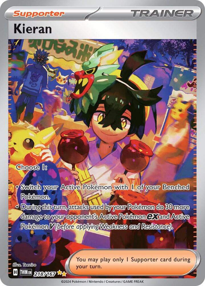 2024 Pokemon SV06: Twilight Masquerade Kieran - 218/167 SIR