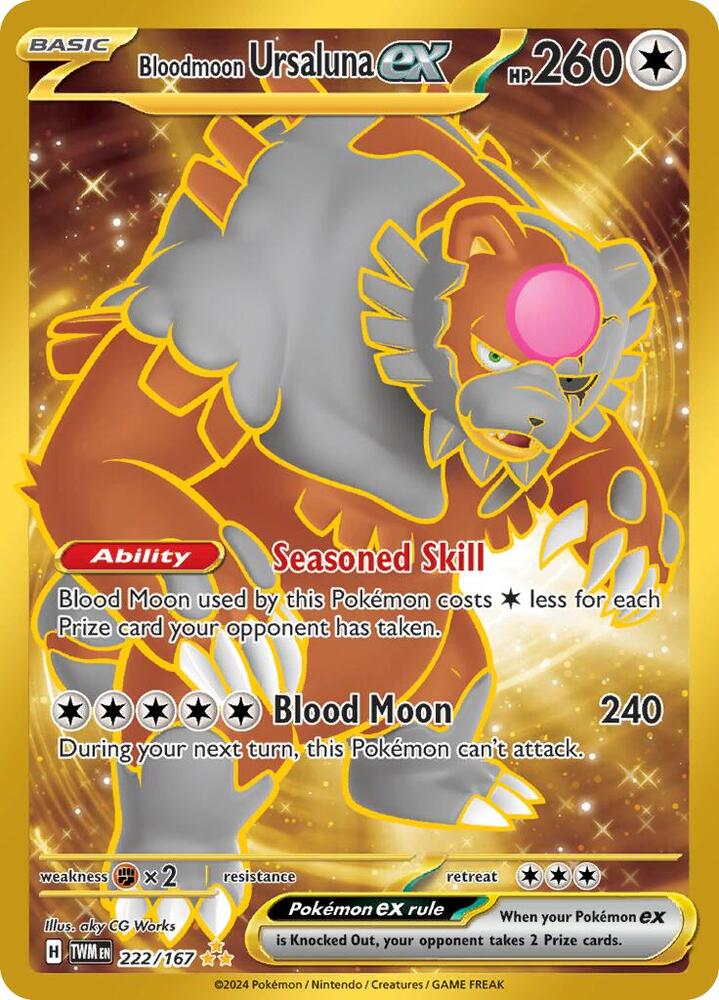 2024 Pokemon SV06: Twilight Masquerade Bloodmoon Ursaluna ex - 222/167 