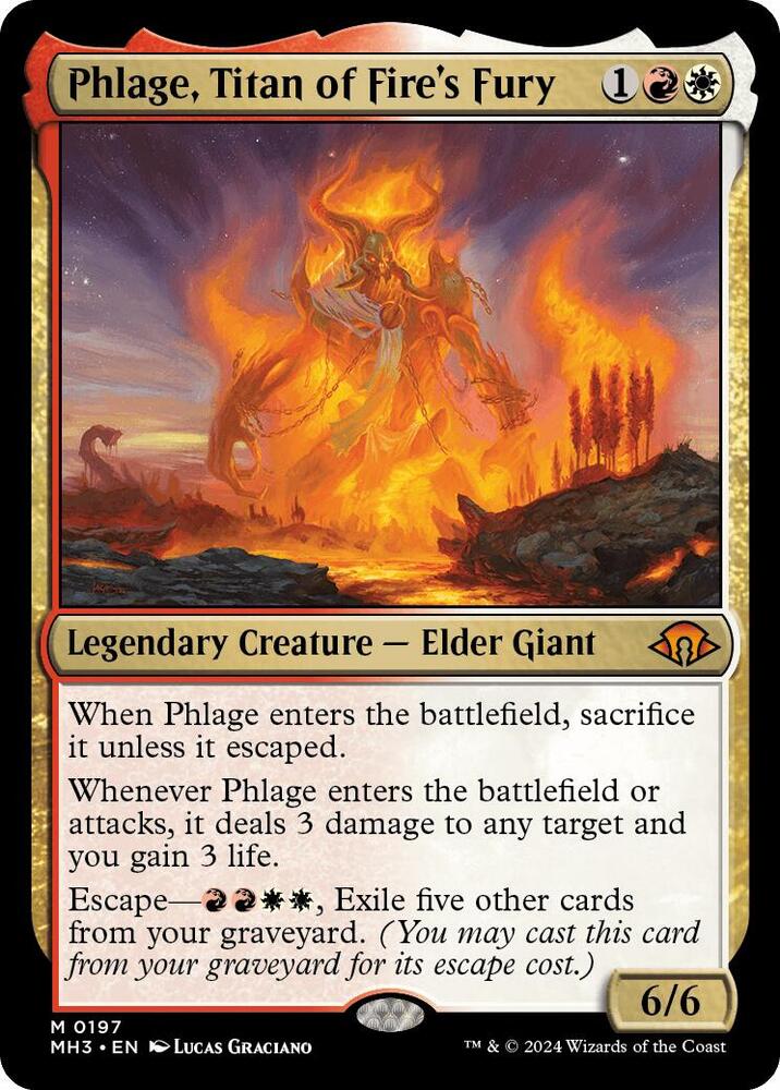 MTG Modern Horizons 3 197 Phlage, Titan of Fire's Fury M NM Foil