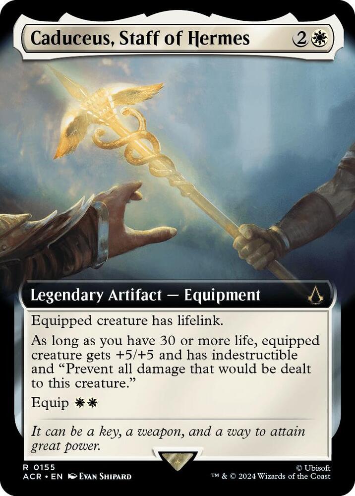 MTG Assassin's Creed 155 Caduceus, Staff of Hermes (Extended Art) R NM