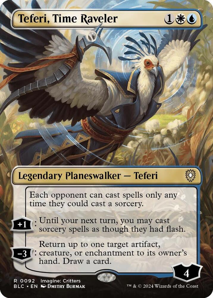 MTG Commander: Bloomburrow 92 Teferi, Time Raveler (Borderless) R NM