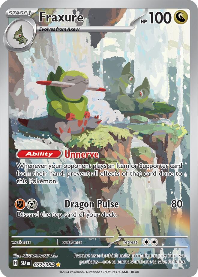 2024 Pokemon SV: Shrouded Fable Fraxure - 077/064 Illustration Rare