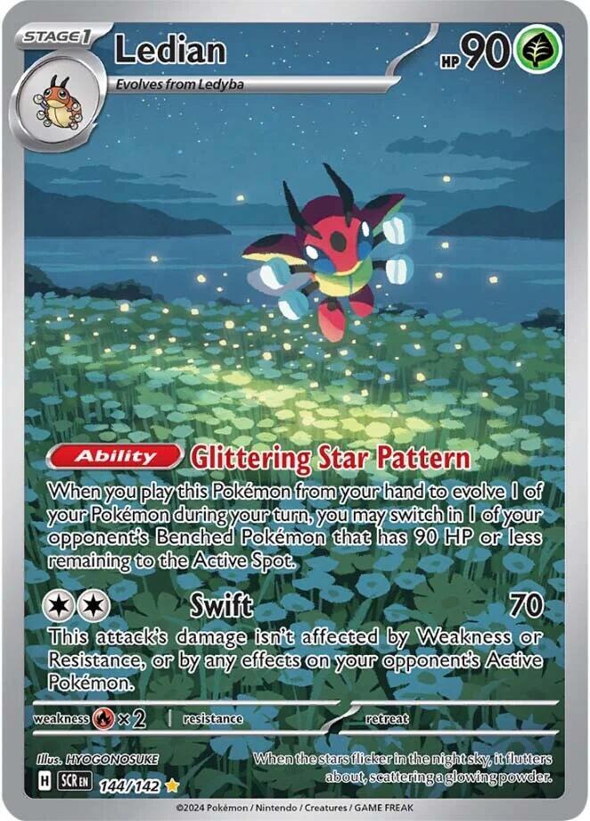 2024 Pokemon SV07: Stellar Crown Ledian - 144/142 Illustration Rare