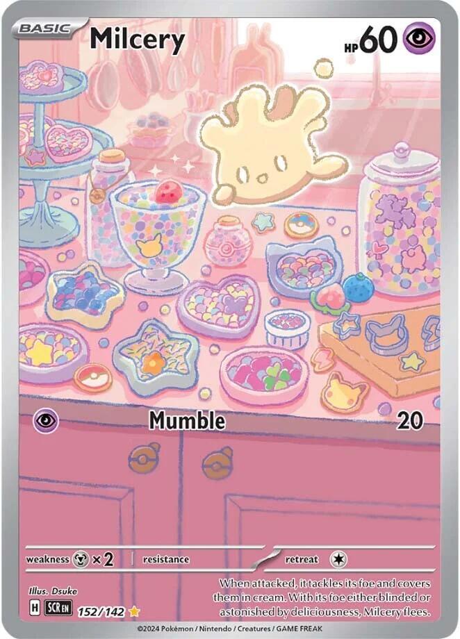 2024 Pokemon SV07: Stellar Crown Milcery - 152/142 Illustration Rare