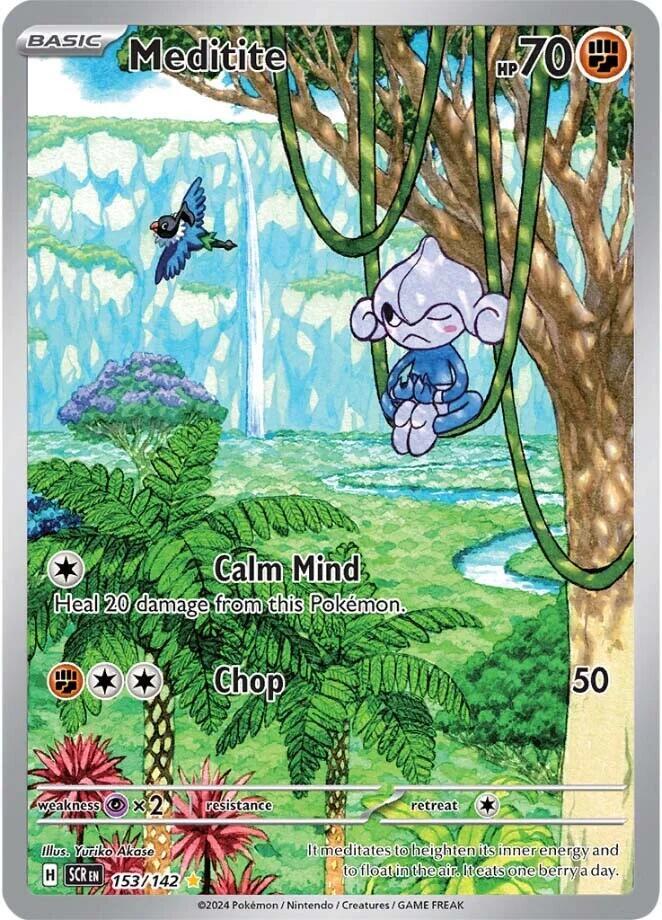2024 Pokemon SV07: Stellar Crown Meditite - 153/142 Illustration Rare