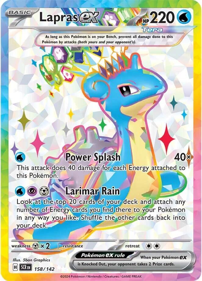 2024 Pokemon SV Stellar Crown 158/142 Lapras ex Full Art Tera