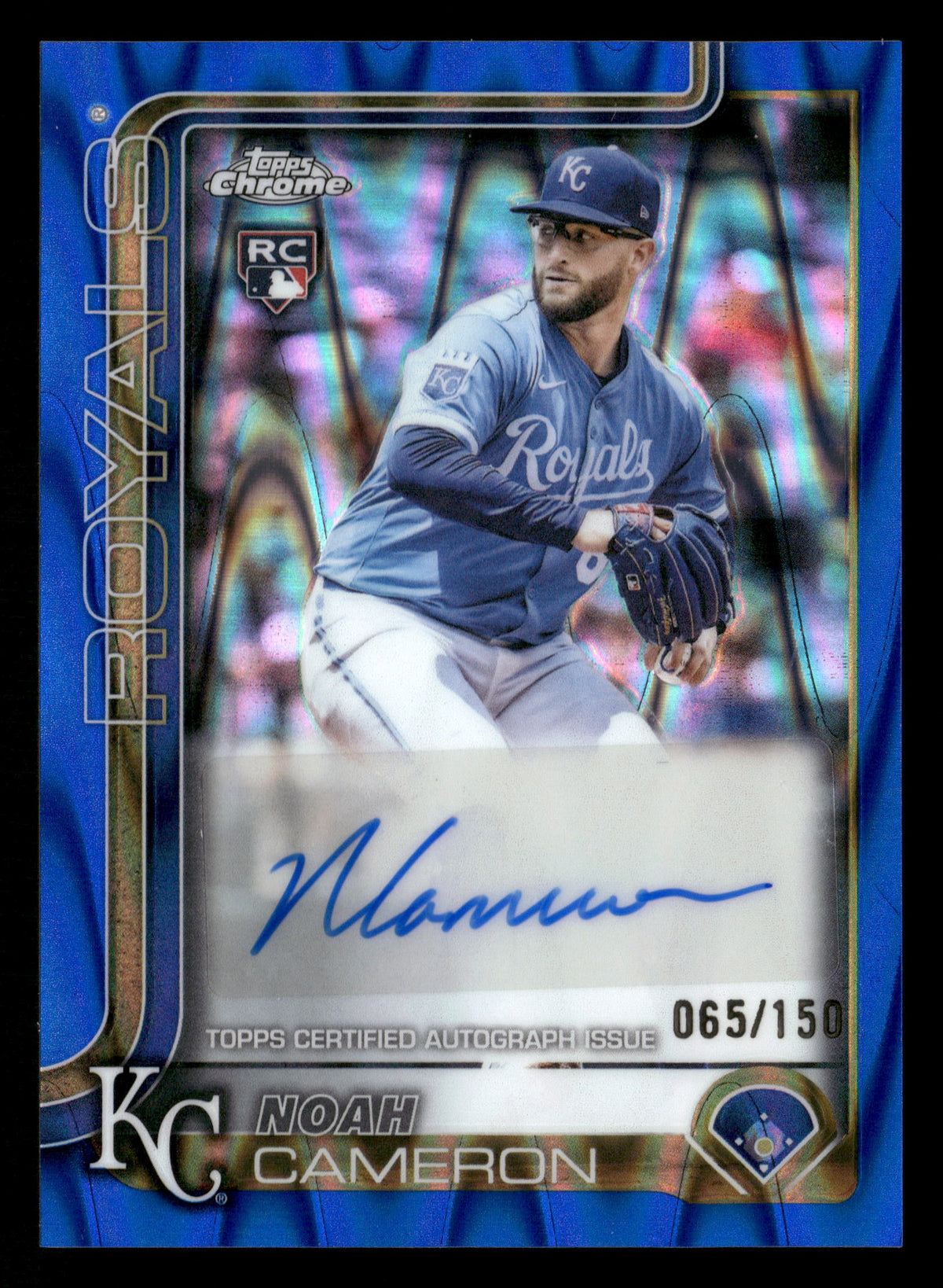 2025 Chrome Update #AC-NC Noah Cameron Auto Blue RayWave Refractor #/1