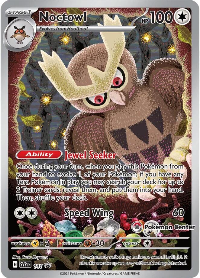 2023 Pokemon SV: Scarlet & Violet Promo Cards Noctowl - 141 Pokemon Center