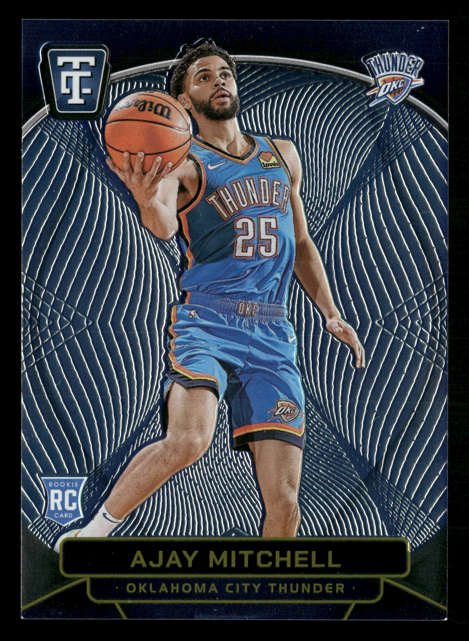 2024-25 Panini Totally Certified #161 Ajay Mitchell Mirror Blue Platinum #/99