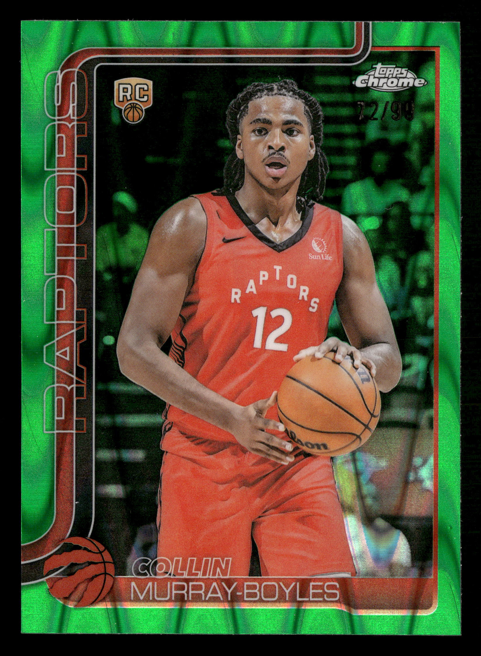 2025-26 Topps Chrome #259 Collin Murray-Boyles Green Wave Refractor #/99