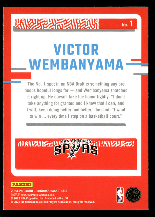 2023-24 Donruss #1 Victor Wembanyama The Rookies