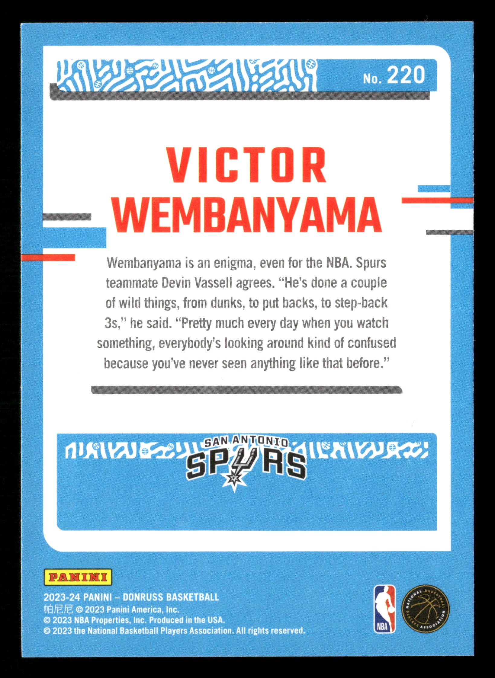 2023-24 Donruss #220 Victor Wembanyama