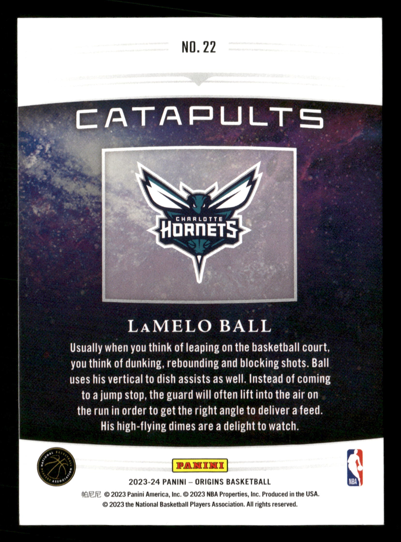 2023-24 Panini Origins #22 LaMelo Ball Catapults Turquoise #/25