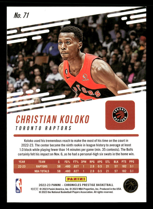 2022-23 Panini Chronicles #71 Christian Koloko Asia Red & Gold #/3