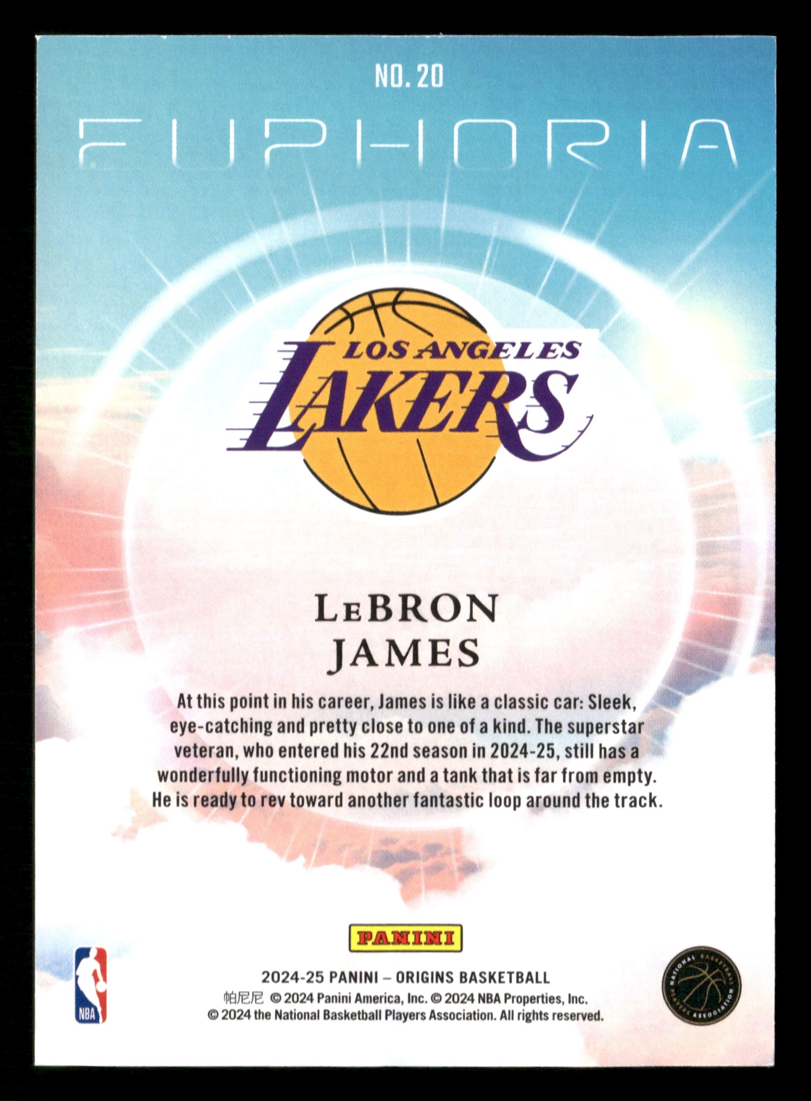 2024-25 Panini Origins #20 LeBron James Euphoria Black and White #/15