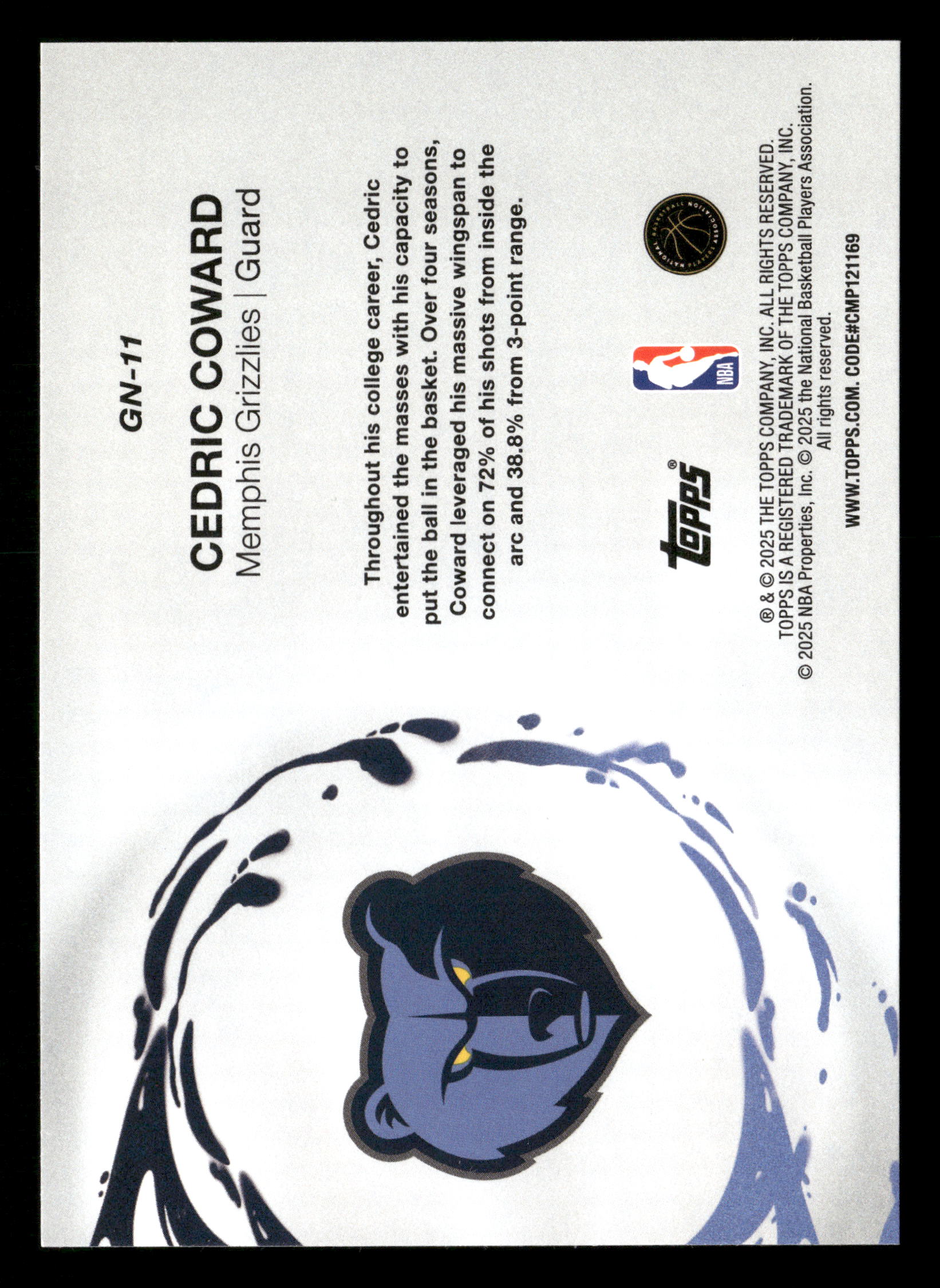 2025-26 Topps #GN-11 Cedric Coward Generation Now Holo Foil