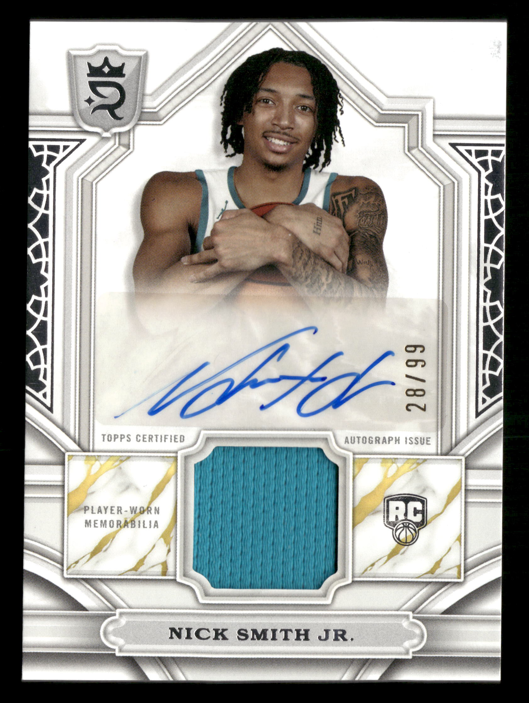 2023-24 Topps Royalty #RA-NS Nick Smith Jr. Relic Signatures Blue #/99