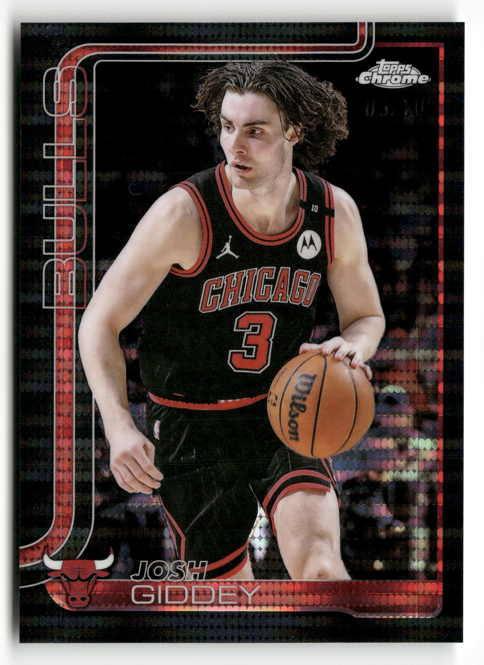 2025-26 Topps Chrome #48 Josh Giddey Black Pulsar Refractor #/10
