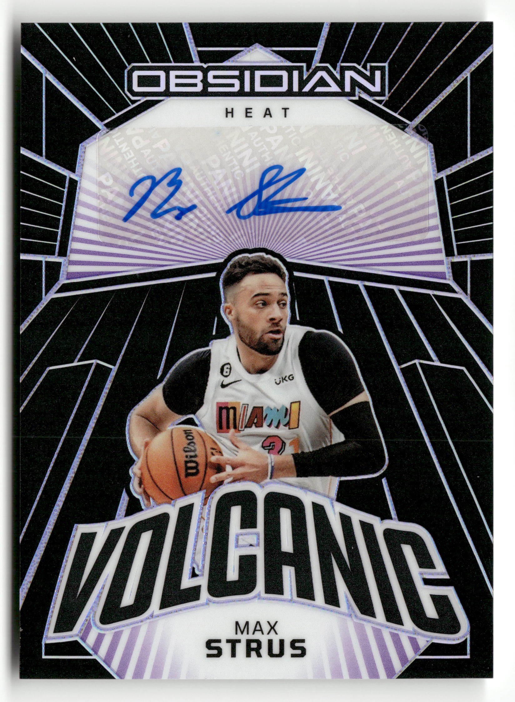 2022-23 Obsidian #VS-SHM Max Strus Volcanic Auto Electric Etch Purple #/75