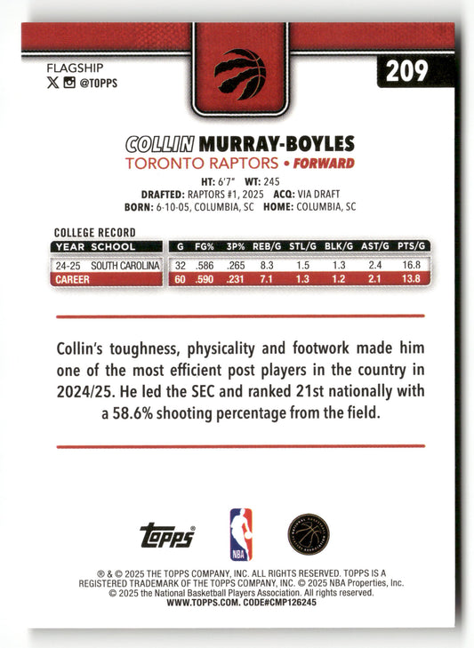 2025-26 Topps #209 Collin Murray-Boyles Team Color Border