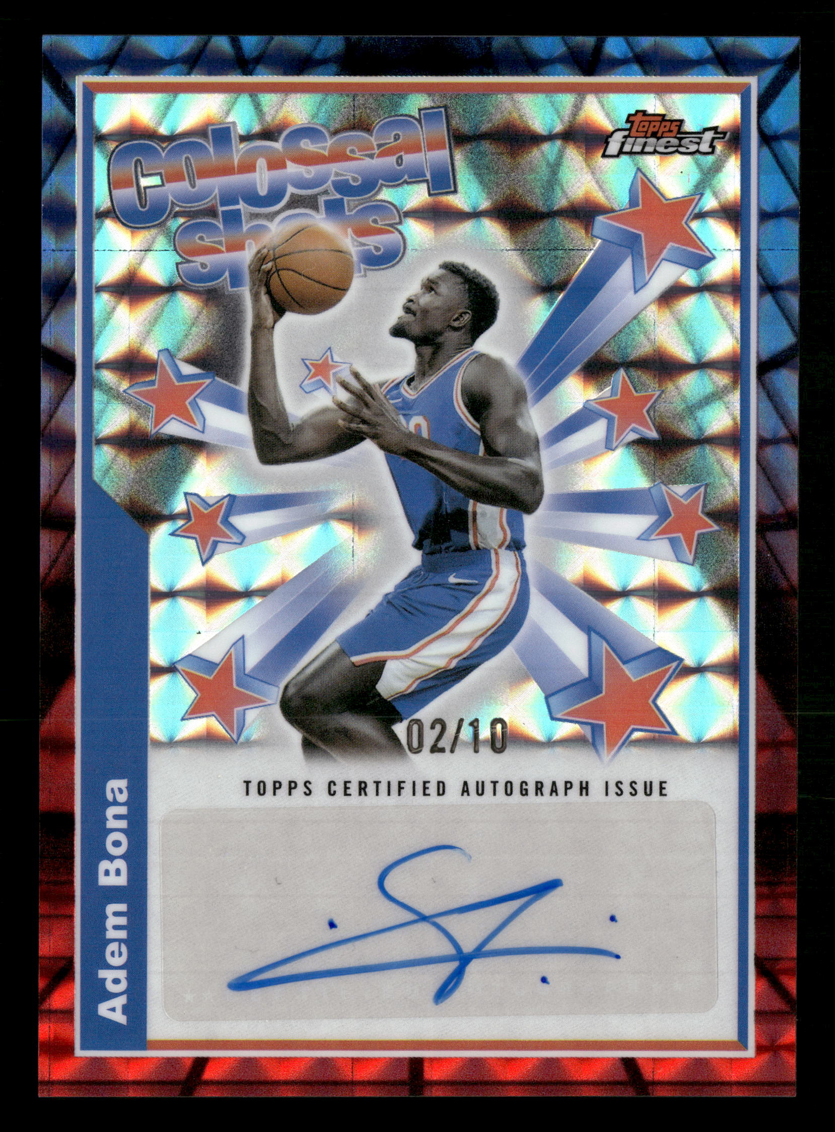 2024-25 Finest #BSA-AB Adem Bona Colossal Shots Auto Geometric Red/Black #/10