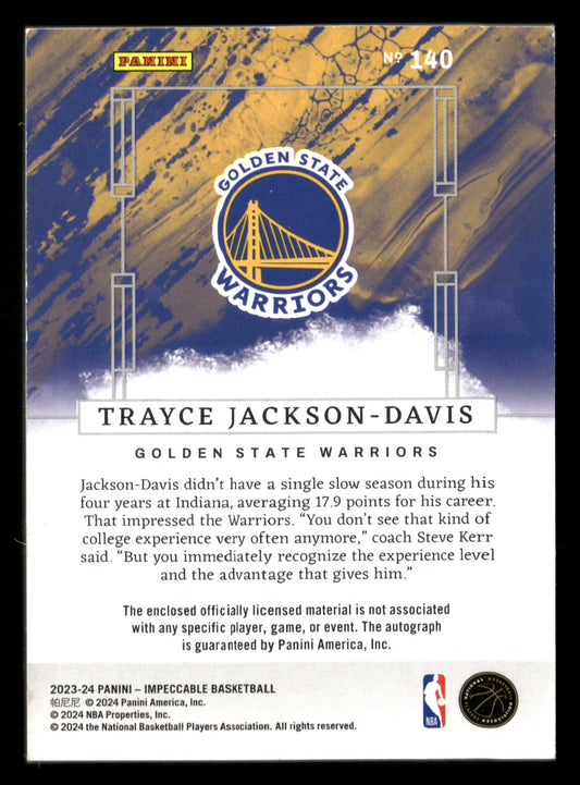2023-24 Panini Impeccable #140 Trayce Jackson-Davis International #/88