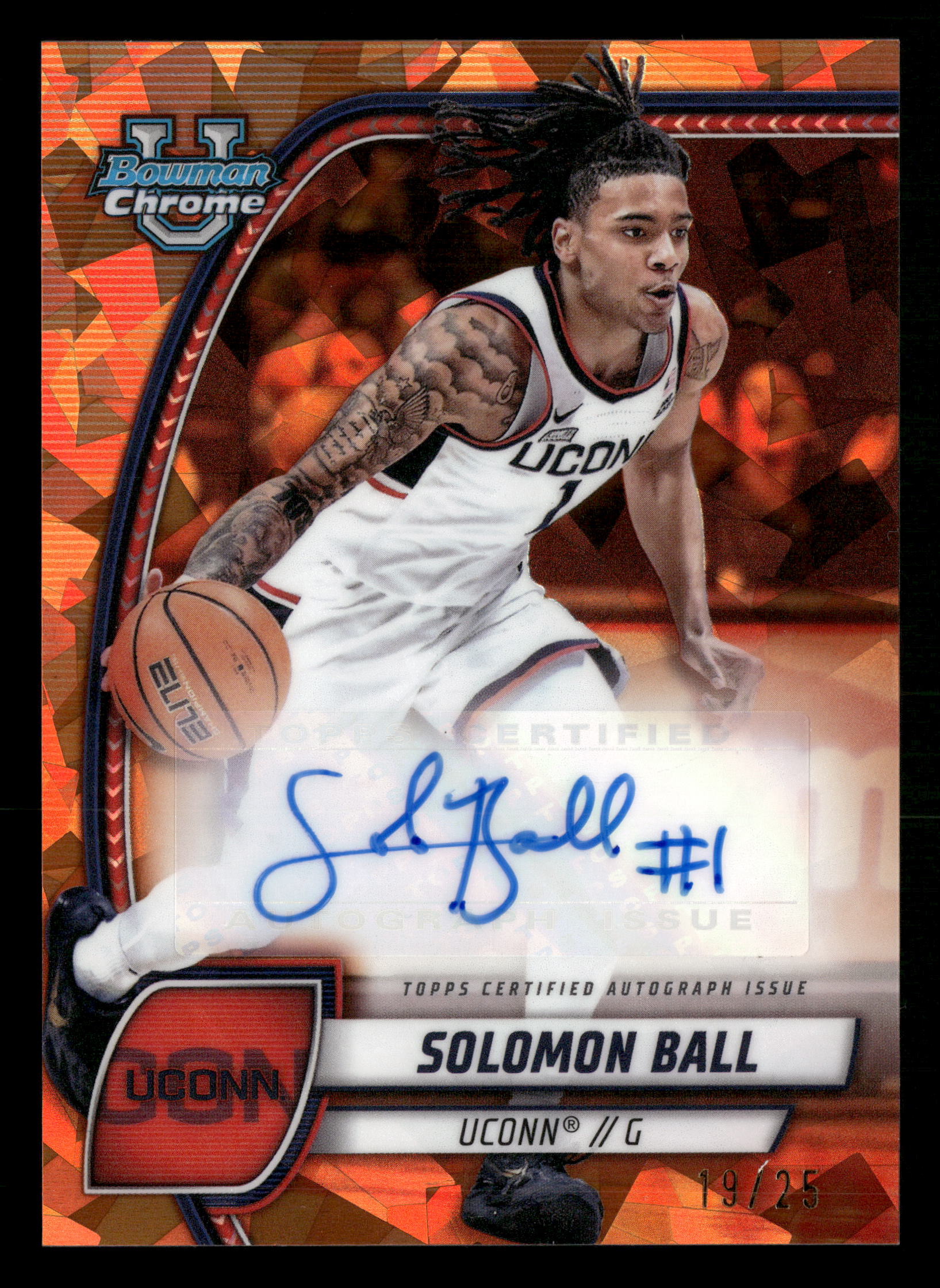 2024-25 Bowman University Chrome Sapphire #87 Solomon Ball Orange #/25