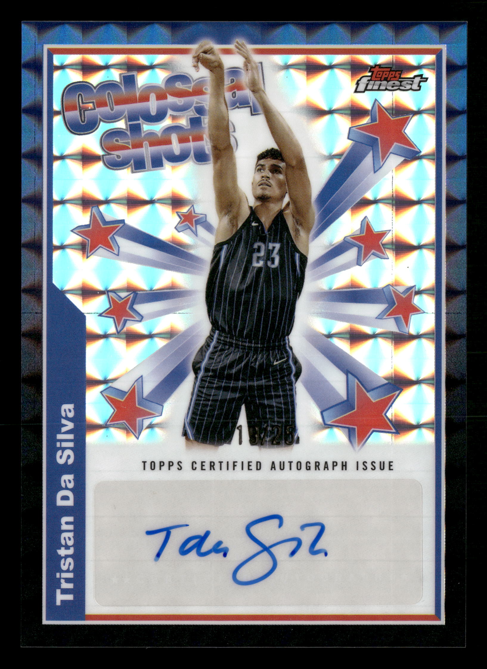 2024-25 Finest #BSA-TD Tristan Da Silva Colossal Shots Auto Geometric #/25