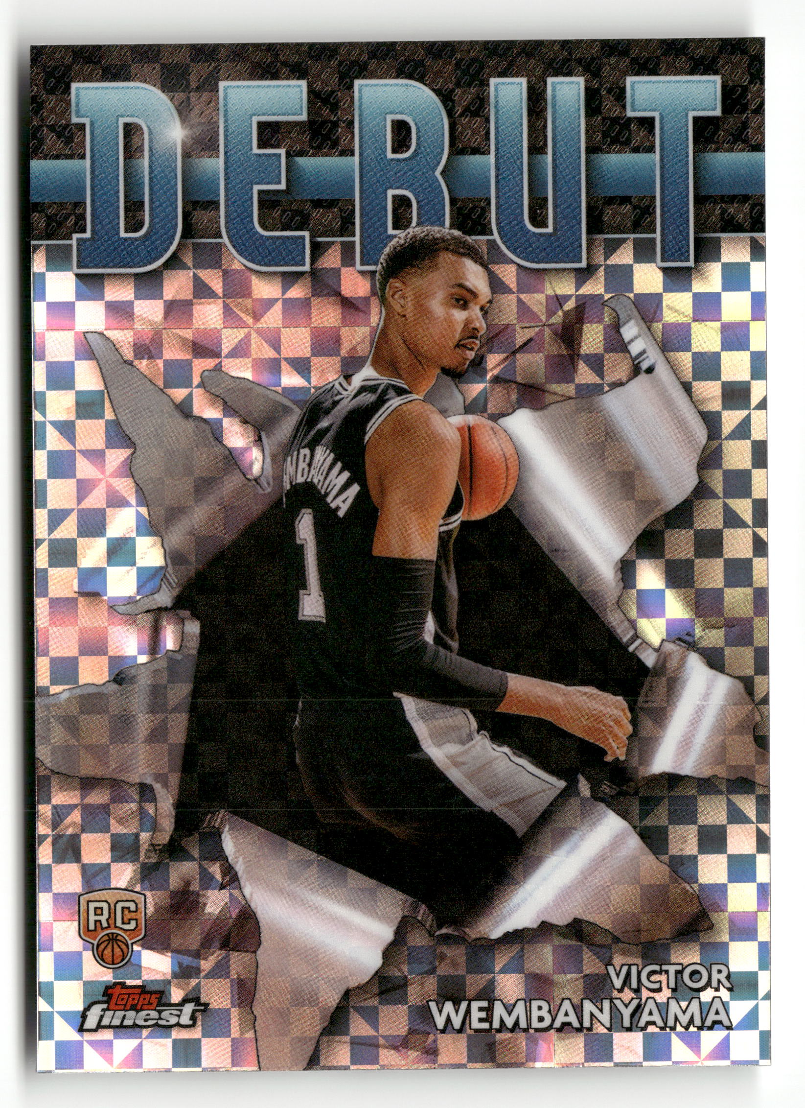 2023-24 Finest #D-1 Victor Wembanyama Debut Checkerboard Refractors