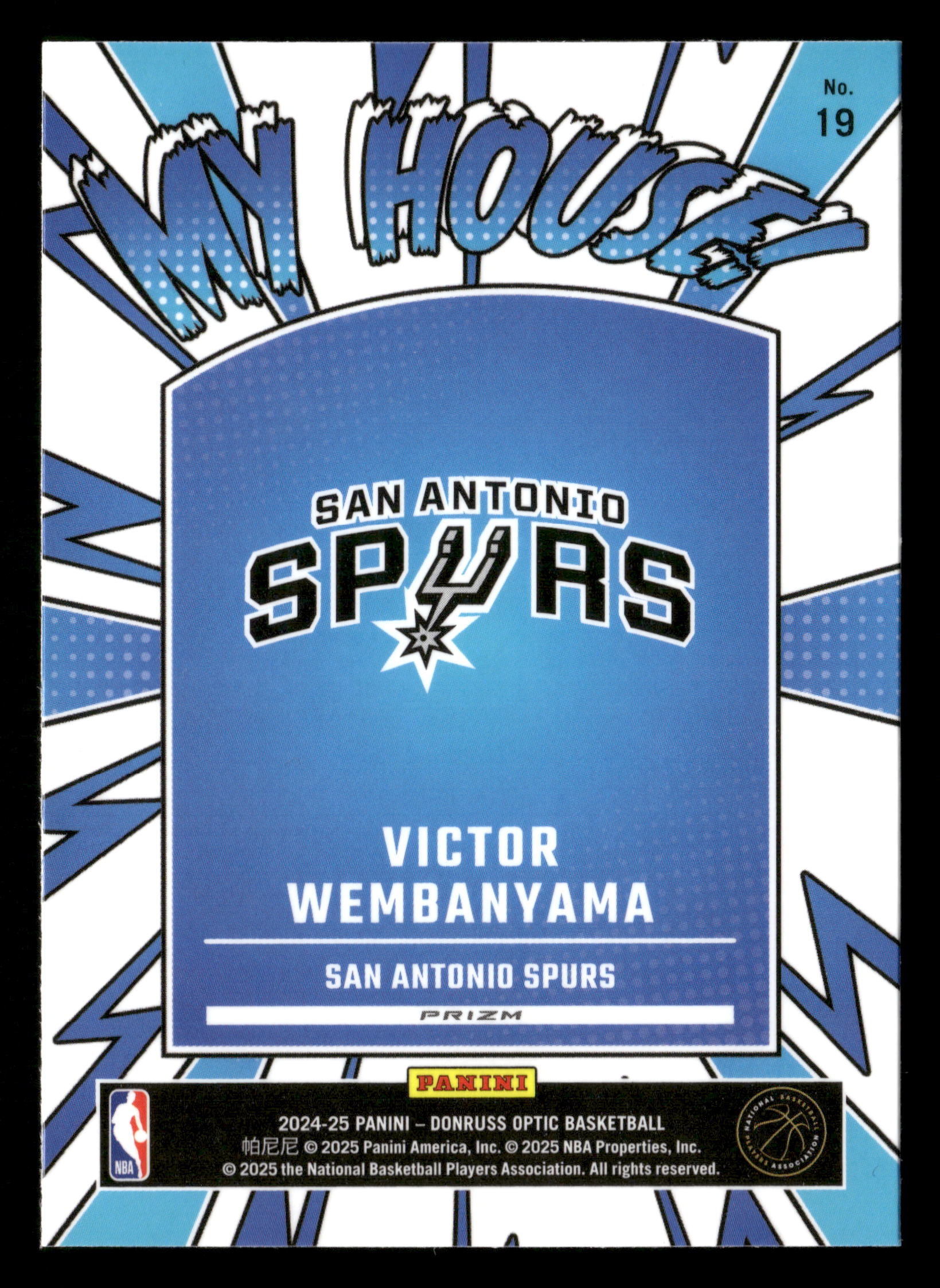 2024-25 Donruss Optic #19 Victor Wembanyama My House Holo