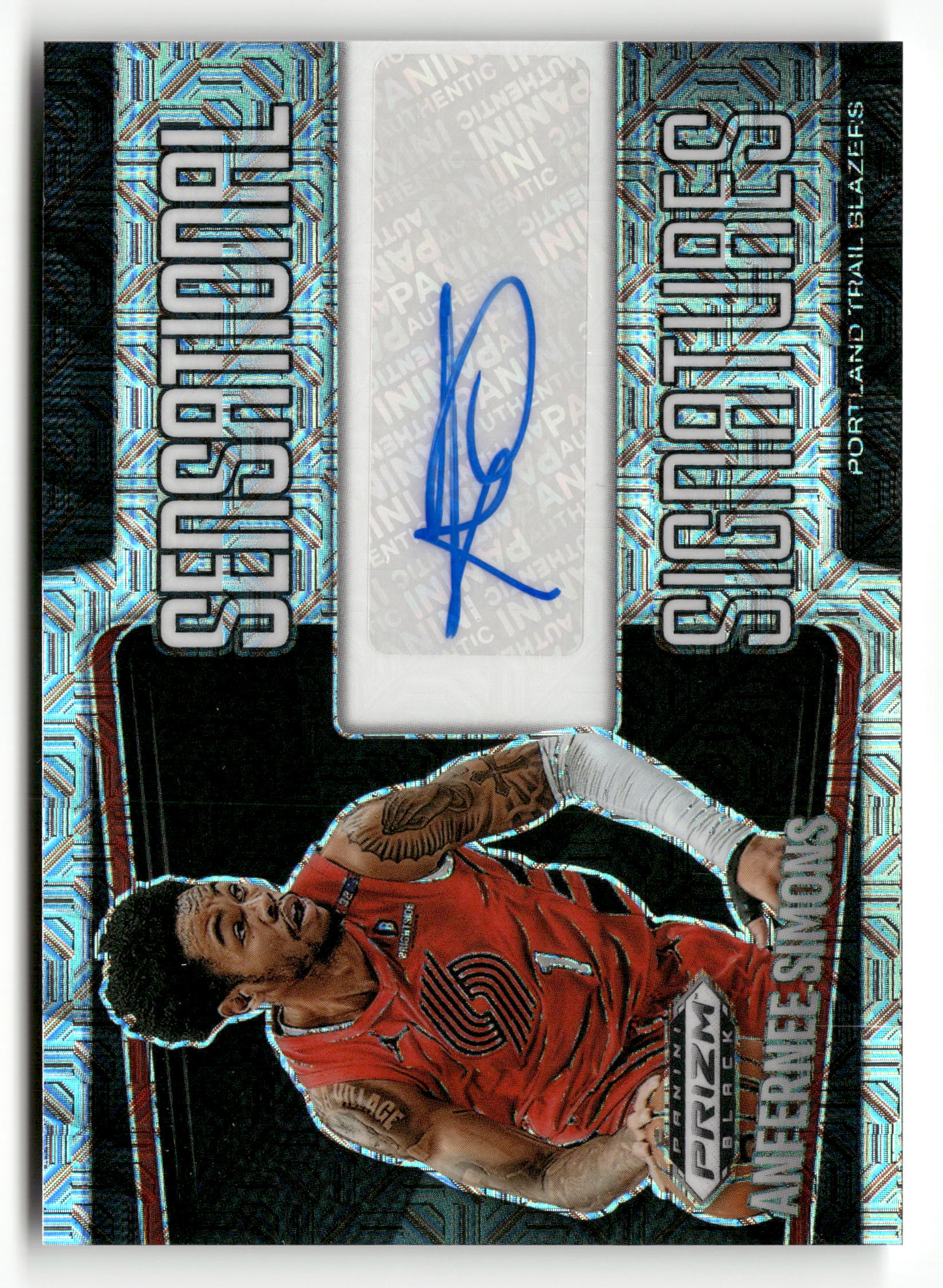 2024-25 Prizm Black #SS-ANS Anfernee Simons Sensational Signatures Mojo #/25