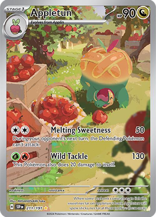 2024 Pokemon SV08: Surging Sparks Appletun - 211/191 Illustration Rare