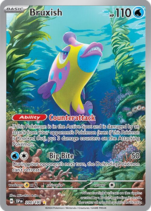 2024 Pokemon SV08: Surging Sparks Bruxish - 200/191 Illustration Rare