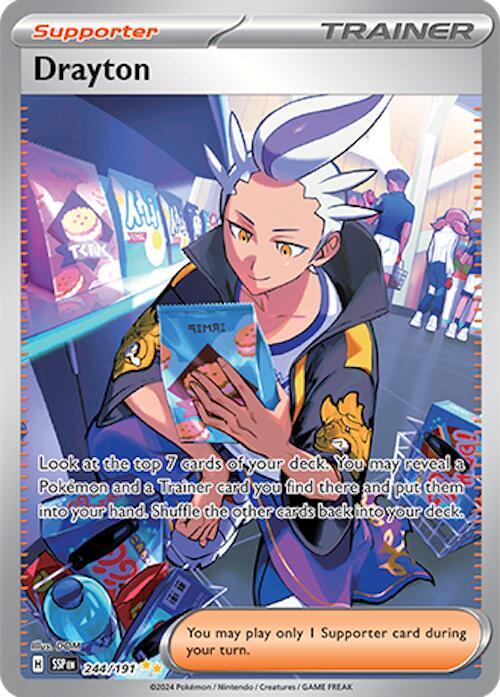 2024 Pokemon SV08: Surging Sparks Drayton - 244/191 Special Illustration Rare