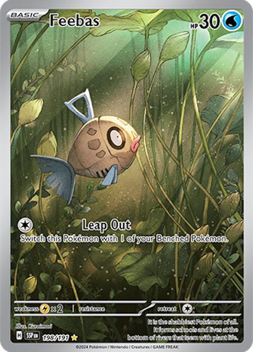 2024 Pokemon SV08: Surging Sparks Feebas - 198/191 Illustration Rare