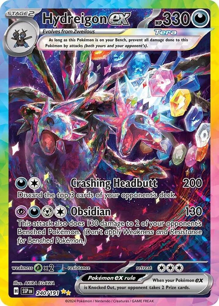 2024 Pokemon SV08: Surging Sparks Hydreigon ex - 240/191 SIR