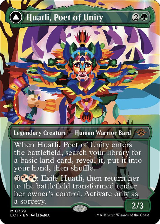 Huatli, Poet of Unity // Roar of the Fifth People 339/291 (The Lost Caverns of Ixalan)  - Borderless