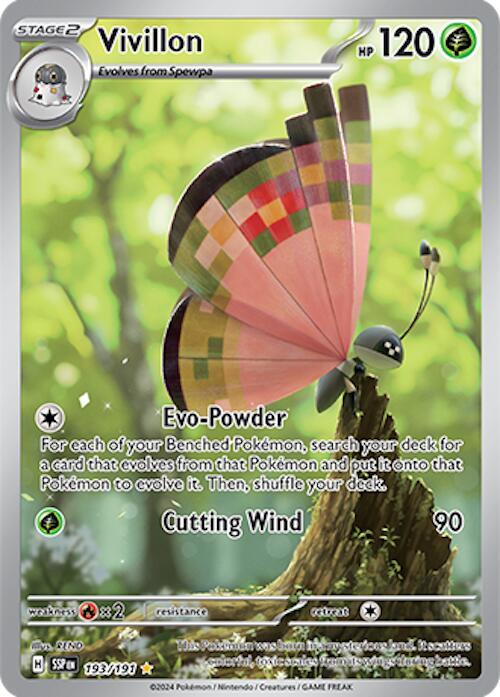 2024 Pokemon SV08: Surging Sparks Vivillon - 193/191 Illustration Rare
