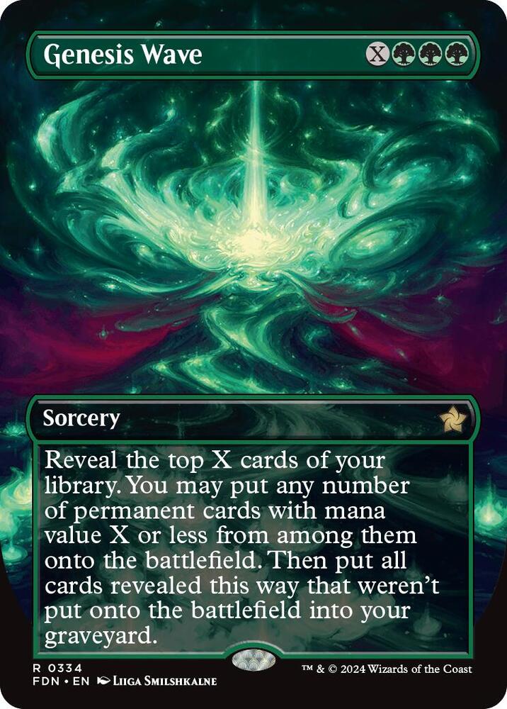MTG Foundations 334 Genesis Wave (Borderless) R NM Foil