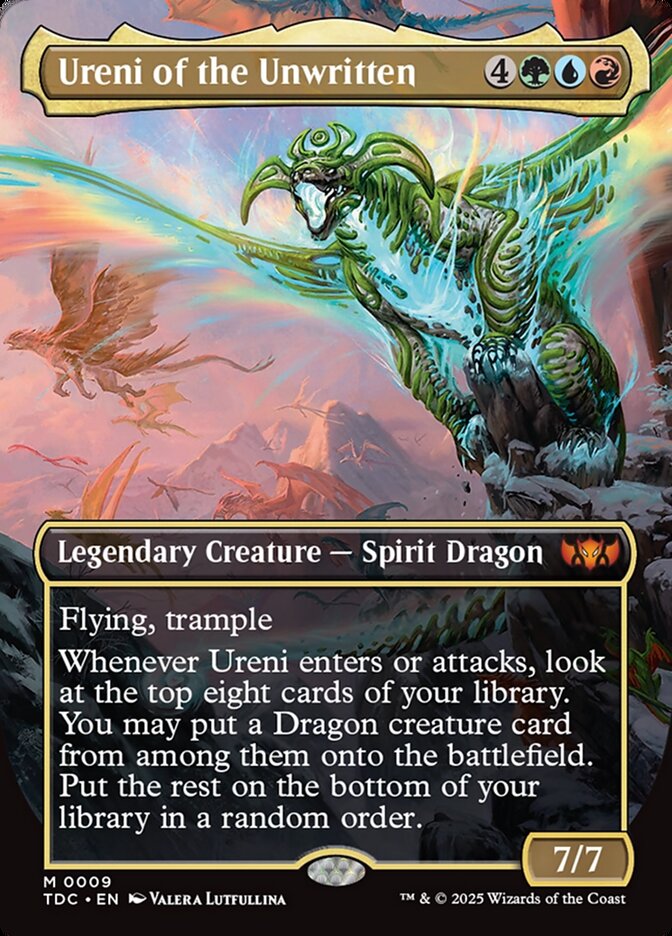 Ureni of the Unwritten 9 (Commander: Tarkir: Dragonstorm)  - Borderless Foil