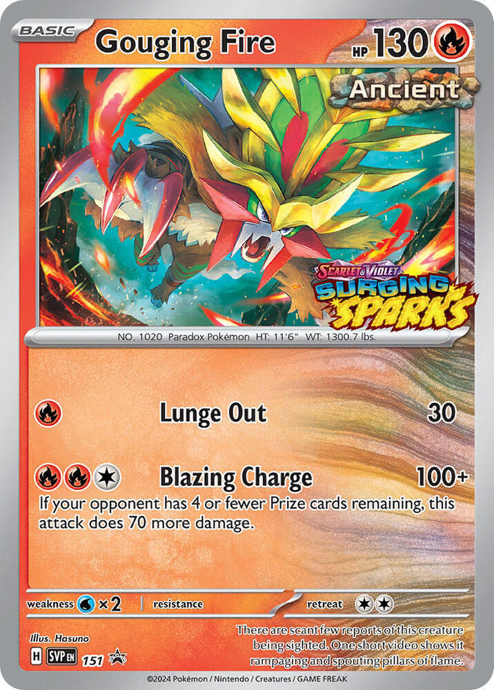 2023 Pokemon SV: Scarlet & Violet Promo Cards Gouging Fire - 151 Promo